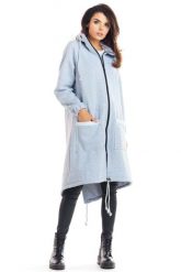 Szara Ciepła Bluza Typu Parka. Szare bluzy damskie Infinite You, l, bez wzorów, z bawełny, bez kaptura. Za 244.90 zł.