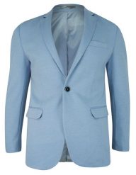 Marynarka Błękitna, Niebieska Casualowa, Slim, Jeden Guziki, Jedno Rozcięcie -RIGON. Niebieskie garnitury męskie Rigon, bez wzorów, z lycry. Za 399.00 zł.