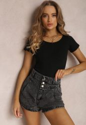 Czarne Body Auxothee. Czarne body Renee, bez wzorów, z bawełny. Za 19.99 zł.