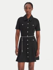 MICHAEL Michael Kors Sukienka koszulowa MR683BX667 Czarny Regular Fit. Czarne sukienki damskie MICHAEL Michael Kors, s, bez wzorów, z syntetyku, bez kołnierzyka, bez ramiączek, koszulowe. Za 1,099.00 zł.