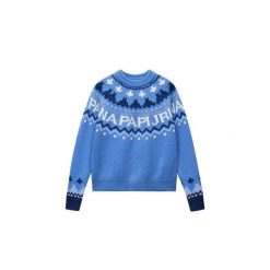 Sweter damski Napapijri D-Fiames. Niebieskie swetry nierozpinane damskie Napapijri, m, z aplikacjami, z poliamidu, eleganckie, bez kołnierzyka, bez ramiączek. Za 760.00 zł.