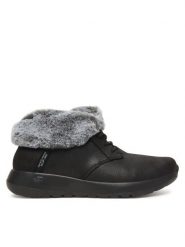 Skechers Botki On-The-Go Joy 144803/BKGY Czarny. Czarne botki damskie Skechers, bez wzorów, z materiału, bez obcasa, na płaskiej podeszwie, bez zapięcia. Za 319.99 zł.