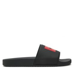 Klapki HUGO. Czarne klapki męskie Hugo, bez wzorów, bez zapięcia. Za 189.99 zł.