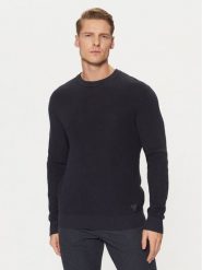 Guess Sweter M5RR09 Z3BV1 Granatowy Regular Fit. Niebieskie swetry męskie Guess, m, z aplikacjami, z bawełny, bez kołnierzyka, bez ramiączek. Za 209.99 zł.