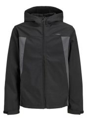 Kurtka softshell JJ REBEL. Czarne kurtki męskie bonprix, m, bez wzorów, z softshellu, z kapturem. Za 169.99 zł.