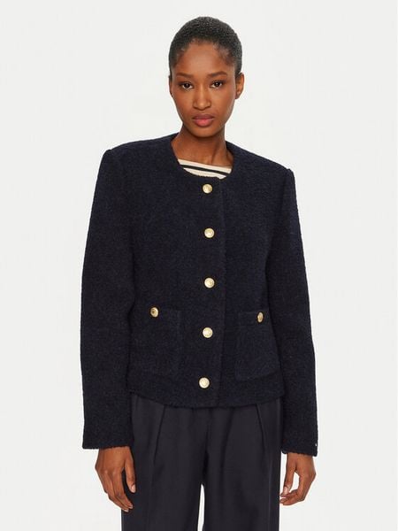 Tommy Hilfiger Kurtka przejściowa WW0WW44340 Granatowy Regular Fit. Niebieskie kurtki damskie Tommy Hilfiger, bez wzorów, z wełny, bez kaptura. Za 759.00 zł.