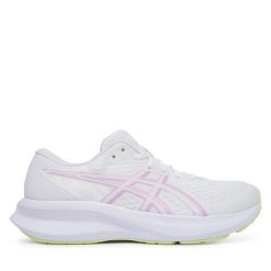 Buty do biegania Asics. Białe obuwie sportowe damskie Asics, bez wzorów, bez zapięcia, do biegania. Za 269.99 zł.