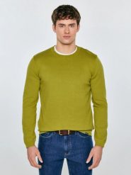 Sweter męski bawełniany zielony Simoner 301. Zielone swetry męskie BIG STAR, l, z aplikacjami, z bawełny, klasyczne, bez kołnierzyka, bez ramiączek. Za 179.99 zł.