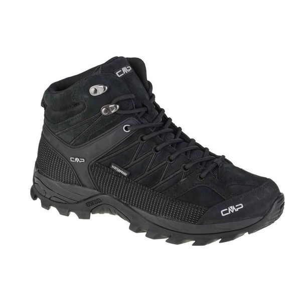 Buty trekkingowe CMP Rigel Waterproof. Czarne trekkingi męskie CMP, z materiału, bez zapięcia. W wyprzedaży za 399.99 zł.