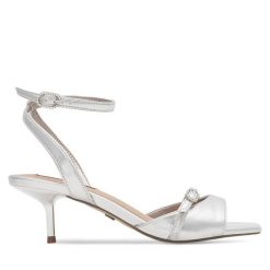 Sandały Nine West. Szare sandały damskie Nine West, bez wzorów, bez obcasa, na szpilce, bez zapięcia. Za 229.99 zł.