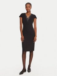 Rinascimento Sukienka koktajlowa CFC0125515003 Czarny Slim Fit. Czarne sukienki damskie Rinascimento, m, bez wzorów, z syntetyku, wizytowe, bez kołnierzyka, bez ramiączek. Za 609.99 zł.