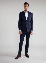 PAKO LORENTE – Granatowe spodnie garniturowe P22SF-6G-015-G-S. Niebieskie garnitury męskie Pako Lorente, s, bez wzorów, z elastanu. Za 149.99 zł.