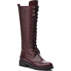 Kozaki BALDACCINI - 104800-N Zacapa Bordo. Czerwone kozaki damskie Baldaccini, bez wzorów, ze skóry, bez obcasa, bez zapięcia. W wyprzedaży za 399.00 zł.
