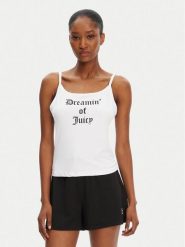 Juicy Couture Top Dream Of Vest JCLCT125505 Biały Slim Fit. Białe koszule nocne damskie Juicy Couture, bez wzorów, z syntetyku, bez ramiączek. Za 89.99 zł.
