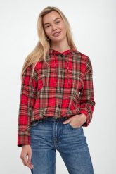 Koszula damska w kratkę Bridget JOOP! JEANS. Koszule damskie JOOP! Jeans, m, bez wzorów, z jeansu, bez kołnierzyka, bez ramiączek. Za 669.00 zł.