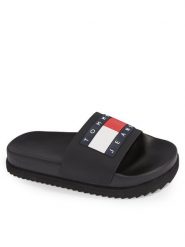 Tommy Jeans Klapki Tjw Elevated Flatform Slide EN0EN02451 Czarny. Czarne klapki damskie Tommy Jeans, bez wzorów, z jeansu, bez obcasa, bez zapięcia. Za 249.99 zł.