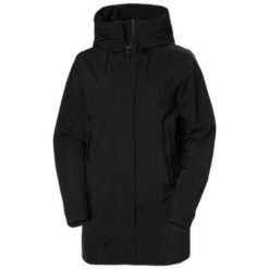 Damska kurtka wodoodporna Helly Hansen Victoria Mid Length. Czarne kurtki sportowe damskie Helly Hansen, bez wzorów, bez ramiączek, bez kaptura, trekkingowe. Za 820.50 zł.
