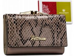 Portfel skórzany Peterson [DH] PTN SM-412 szary. Szare portfele damskie Peterson, ze skóry. Za 125.99 zł.