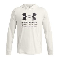 Bluza męska Under Armour Rival Terry Graphic Hood. Brązowe bluzy męskie Under Armour, m, bez wzorów, bez kaptura, na fitness i siłownię. W wyprzedaży za 261.60 zł.