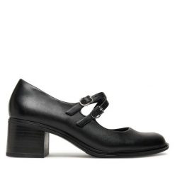 Czółenka Tamaris. Czarne czółenka damskie Tamaris, bez wzorów, bez obcasa, bez zapięcia. Za 309.99 zł.