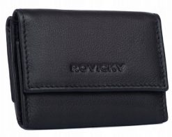 Portfel damski Rovicky R-20-LFN czarny. Czarne portfele damskie ROVICKY, ze skóry. Za 45.00 zł.