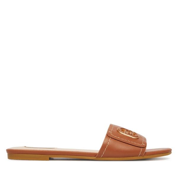 Klapki Liu Jo. Brązowe klapki damskie Liu Jo, bez wzorów, bez obcasa, bez zapięcia. Za 258.99 zł.