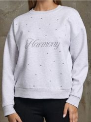 Bluza crewneck z cyrkoniami - Inny. Bluzy damskie Sinsay, l, bez wzorów, bez ramiączek, bez kaptura. W wyprzedaży za 33.99 zł.