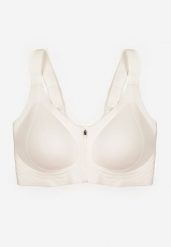 Biały Sportowy Biustonosz z Suwakiem z Przodu Eziline. Białe bielizna sportowa damska Born2be, plus size, bez wzorów. Za 69.99 zł.