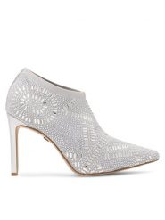 Nine West Półbuty MAJDY FF-1717 Srebrny. Szare półbuty damskie Nine West, bez wzorów, z materiału, bez obcasa, na obcasie, bez zapięcia. Za 299.99 zł.