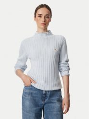 Calvin Klein Jeans Sweter LV047H304G Niebieski jasny Regular Fit. Niebieskie swetry nierozpinane damskie Calvin Klein Jeans, s, bez wzorów, z bawełny, bez kołnierzyka, bez ramiączek. Za 409.99 zł.