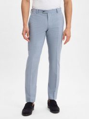 Finshley & Harding spodnie garniturowe z zawartością wełny dziewiczej - Mitch Mężczyźni Modern Fit niebieski, 106. Niebieskie garnitury męskie Finshley & Harding, m, bez wzorów, z wełny, klasyczne. Za 349.95 zł.