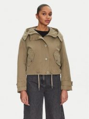 Guess Kurtka przejściowa W5RL13 WGWD2 Zielony Regular Fit. Zielone kurtki damskie Guess, xl, z aplikacjami, z syntetyku, bez kaptura. Za 369.99 zł.