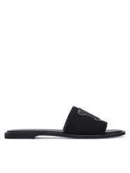 Max Mara Klapki 2616521039650 Czarny. Czarne klapki damskie Max Mara, bez wzorów, z materiału, bez obcasa, bez zapięcia. Za 974.99 zł.