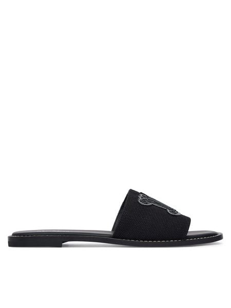 Max Mara Klapki 2616521039650 Czarny. Czarne klapki damskie Max Mara, bez wzorów, z materiału, bez obcasa, bez zapięcia. Za 584.99 zł.