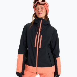 Kurtka snowboardowa damska ROXY Upwards. Czarne kurtki sportowe damskie Roxy, na zimę, xs, bez wzorów, z materiału, bez ramiączek, bez kaptura, snowboardowy. Za 1,053.85 zł.