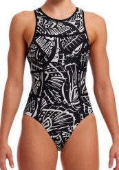 Strój pływacki Funkita Night Flyer Hi Flyer zapinany na suwak. Czarne stroje kąpielowe damskie Funkita, s, bez wzorów. Za 229.00 zł.