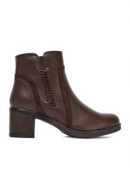 Go Soft Botki CEO-WBN-DIANA-5666-01 Brązowy. Brązowe botki damskie GO SOFT, bez wzorów, z materiału, bez obcasa, na słupku, bez zapięcia. Za 139.99 zł.