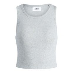 Damski tank top JJXX fallon. Szare topy damskie JJXX, bez wzorów, z dzianiny, bez kołnierzyka, bez ramiączek. Za 119.00 zł.