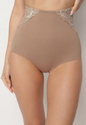 Ciemnobeżowe Majtki Modelujące z Wysokim Stanem Savene. Brązowe majtki damskie Born2be, z jeansu. Za 39.99 zł.