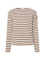 Marie Lund Bluza Kobiety Bawełna biały|brązowy|wielokolorowy, XL. Białe bluzy damskie Marie Lund, xl, bez wzorów, z bawełny, bez ramiączek, bez kaptura. Za 249.95 zł.