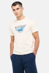 Męski T-Shirt Mustang Style Austin Whisper White 1016484 2013. Białe t-shirty męskie Mustang, m, bez wzorów, bez kołnierzyka, bez ramiączek. Za 69.99 zł.