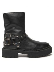 Steve Madden Botki Zwart SM11003405 Czarny. Czarne botki damskie Steve Madden, bez wzorów, ze skóry, bez obcasa, na płaskiej podeszwie, bez zapięcia. Za 659.99 zł.
