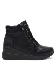 Clara Barson Botki AUGUSTA WS2229-47 Czarny. Czarne botki damskie Clara Barson, bez wzorów, ze skóry, bez obcasa, na koturnie, bez zapięcia. Za 139.99 zł.