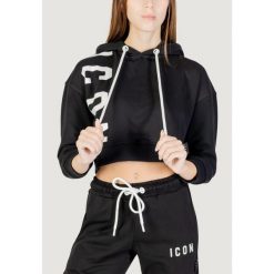 Bluza Kobieta ICON. Czarne bluzy damskie ICON, bez wzorów, sportowe, bez ramiączek, bez kaptura. W wyprzedaży za 296.00 zł.