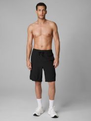 4F Spodenki plażowe boardshorty męskie - czarne 5XL. Czarne szorty męskie 4F, bez wzorów, z materiału. Za 119.99 zł.