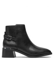 Aldo Botki Siraveth 13673350 Czarny. Czarne botki damskie Aldo, bez wzorów, ze skóry, bez obcasa, na słupku, bez zapięcia. Za 589.99 zł.