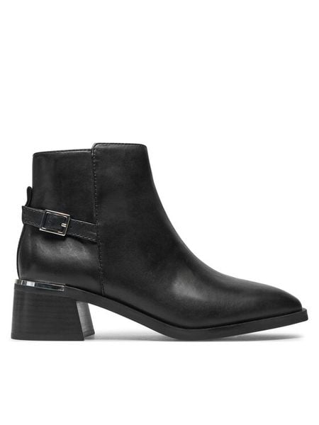 Aldo Botki Siraveth 13673350 Czarny. Czarne botki damskie Aldo, bez wzorów, ze skóry, bez obcasa, na słupku, bez zapięcia. Za 389.99 zł.