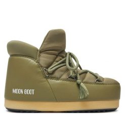 Śniegowce Moon Boot. Brązowe śniegowce damskie Moon Boot, z nylonu, bez zapięcia. Za 379.99 zł.