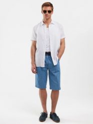 Szorty męskie jeansowe niebieskie Tem 424. Niebieskie szorty męskie BIG STAR, bez wzorów, z denimu, eleganckie. W wyprzedaży za 79.99 zł.