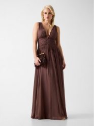 Marciano Guess Sukienka wieczorowa G6GK14 W2374 Brązowy Regular Fit. Brązowe sukienki damskie Marciano Guess, z aplikacjami, z wiskozy, wizytowe, bez kołnierzyka, bez ramiączek. Za 1,649.00 zł.